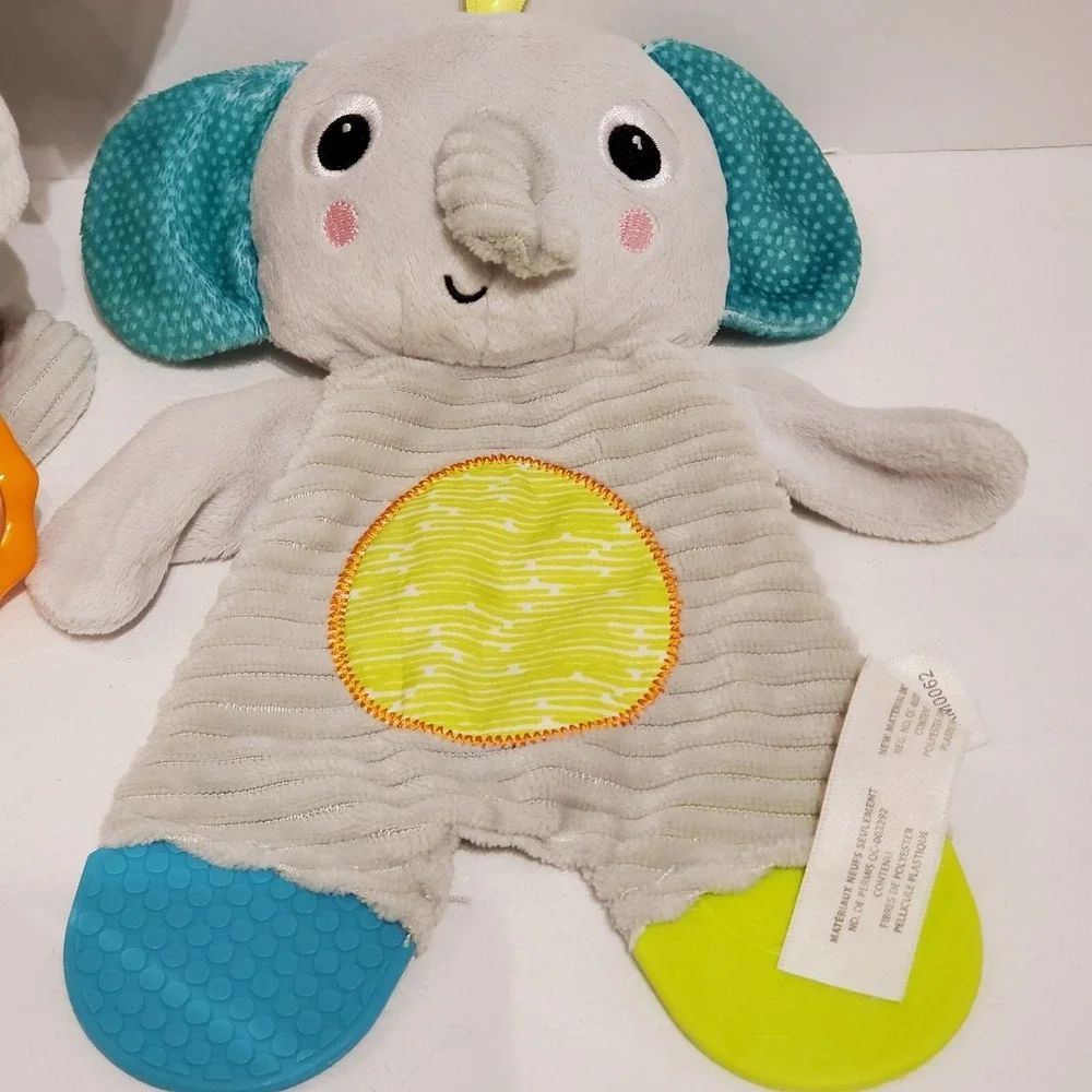 Bright Starts Elephant‎ Baby Rattle and Crinkle Teether Set